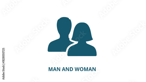 Man and Woman User Profile Silhouettes Icon Vector Illustration