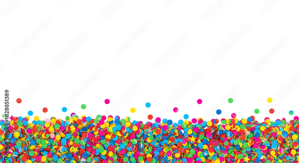Fototapeta premium Colorful confetti explosion isolated on transparent background for celebrations and parties