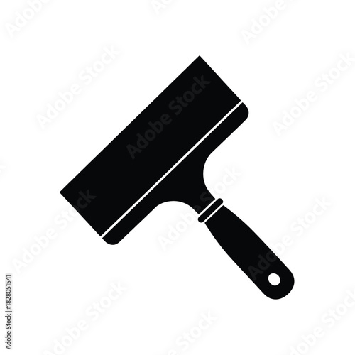 Black putty knife icon on white background spatula