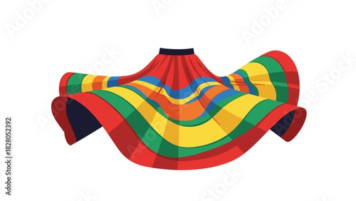 Flowing rainbow skirt with vibrant colors for festive occasions and cultural celebrations offers a dynamic and playful aesthetic