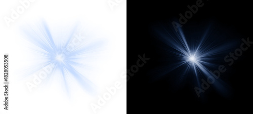 A captivating light effect showcasing a radiant burst of energy isolated on transparent background, creating a mesmerizing visual display