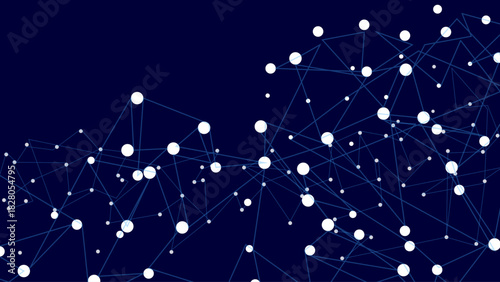 Dark Blue Futuristic Network Background – Abstract Digital Connections with Glowing Nodes and Lines for Technology, AI, Cyber, Data, and Innovation Themes