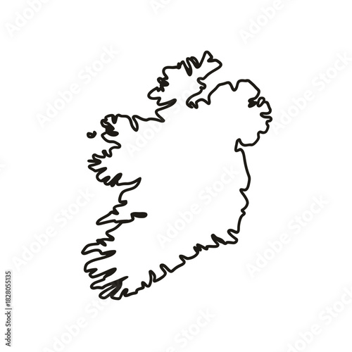 Outline map of the island of ireland