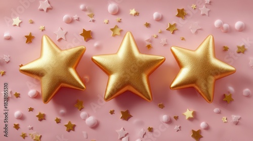 Three stars on a solid background