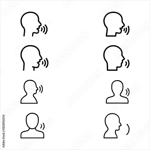 A Dynamic Global Speaking Icon Symbol, Showcasing Communication and Dialogue in a Flat Design Minimalist Vector for Digital Business Presentation Success Growth.