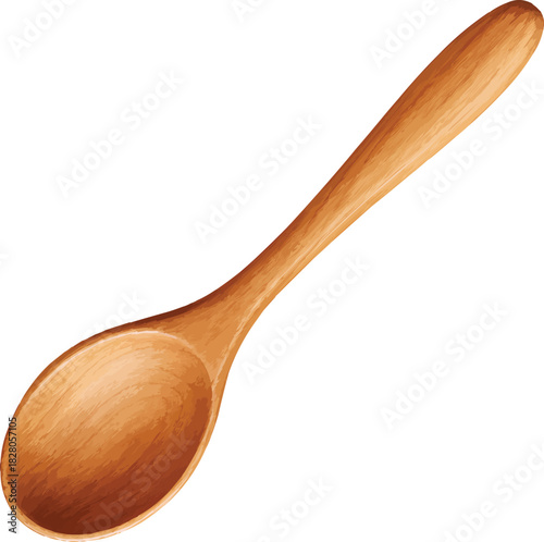 Elegant wooden spoon for cooking and food styling