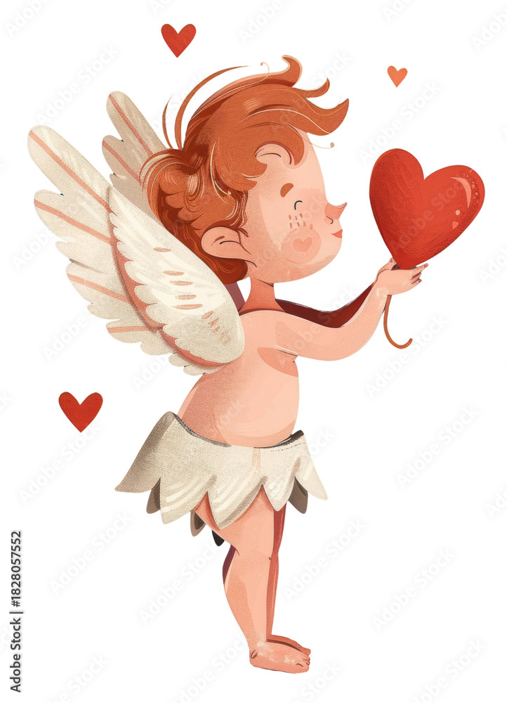 Obraz premium PNG Cupid illustration whimsical balloon angel.