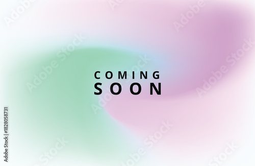Modern coming soon text on a vibrant, soft gradient background with green and purple swirls, perfect for product announcements and events