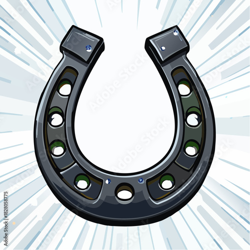 Fer à cheval noir, isolé sur fond blanc 