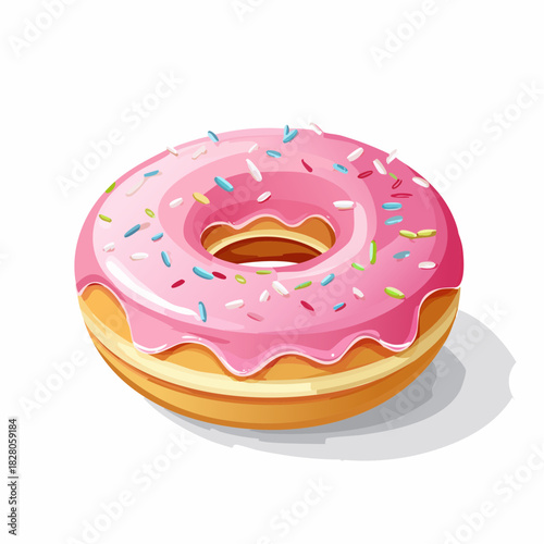 Délicieux donuts rose, en gros plan, isolé sur fond blanc 