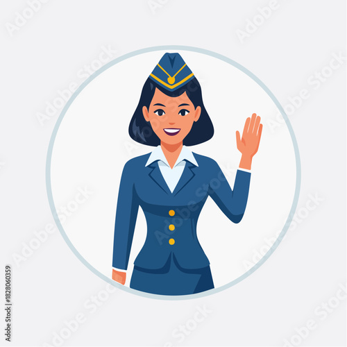 Happy Nurse Driving Yellow Scooter Under Blue Sky with Clouds on Isolated White Background