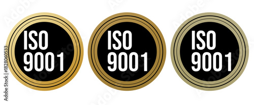 ISO 9001 badge set, ISO 9001 stamp set, ISO 9001 seal set