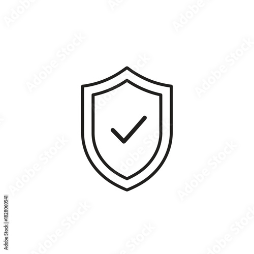 Security shield outline icon set for finance and business protection