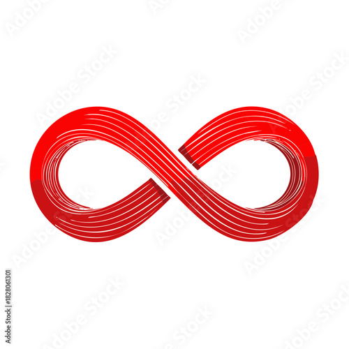 Dynamic red infinity symbol modern abstract endless loop concept