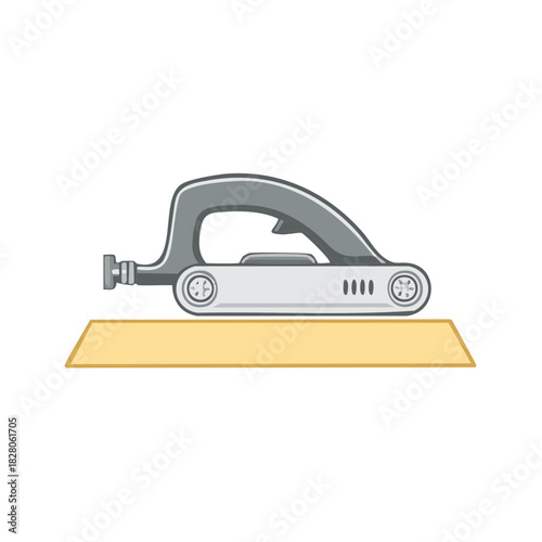Vivid cartoon illustration of a professional finishing trowel for construction and home improvement projects