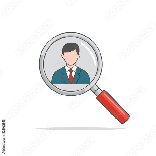 Business Person Search Recruitment Magnifying Glass Human Resources Icon