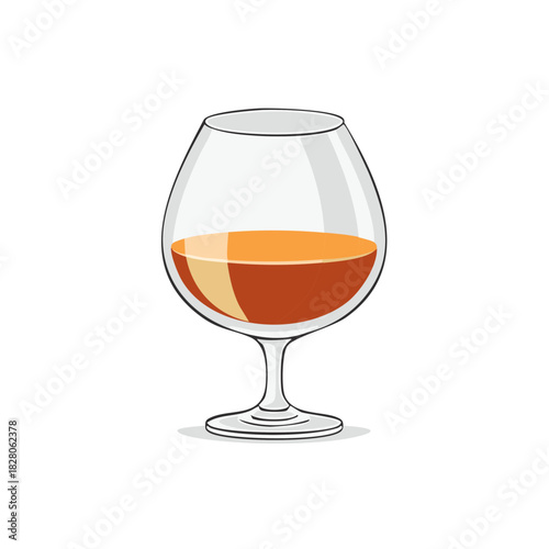 Brandy Snifter Glass Filled with Amber Spirit