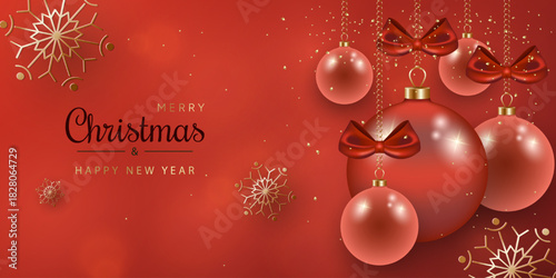 A festive banner in red tones