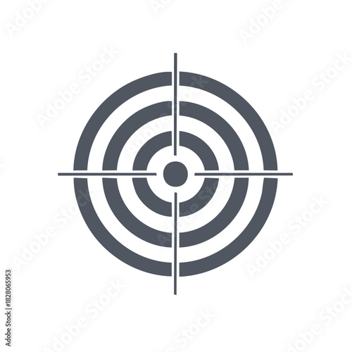 Dark gray target crosshairs icon representing business aim focus precision and goal achievement