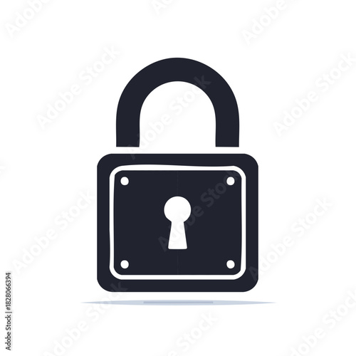 Simple Black Padlock Icon Vector Illustration for Security, Privacy and Protection Concept