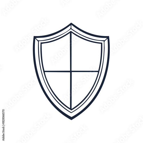 Modern Shield Symbol Abstract Design Minimalist Security Icon