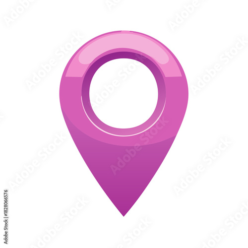 Pink Location Pointer Icon Indicating Map Position, Pin, or Destination Point for Navigation and Travel Applications