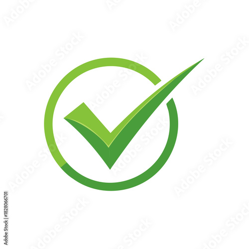 Green check mark symbol inside a circle indicating approval and completion
