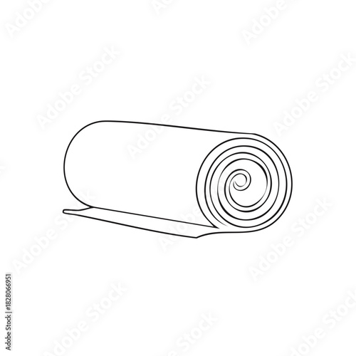 Rolled-up mat illustration for exercise or relaxation with a spiral outline.