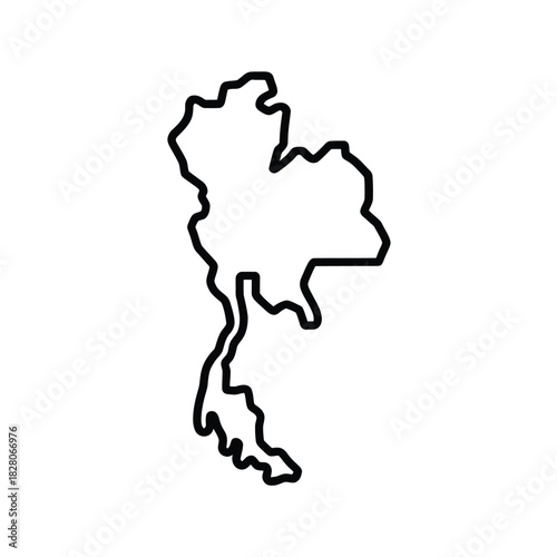 Outline map of thailand country shape