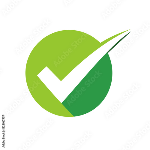 Green Circle with White Check Mark, Choice Symbol, Correct Icon, Approval Concept, Yes Sign