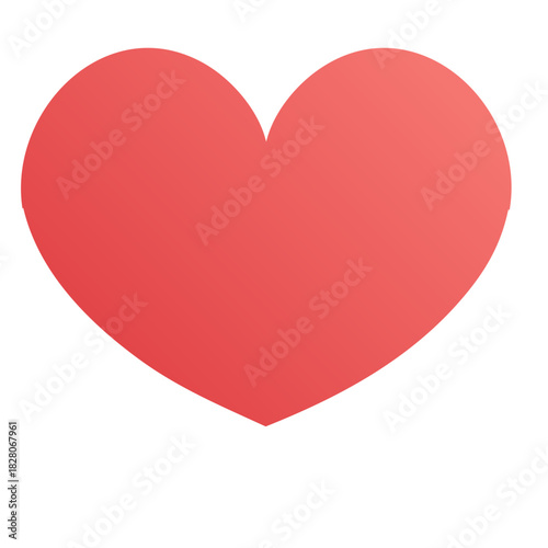 Simple Red Heart Shape with Smooth Gradient Fill