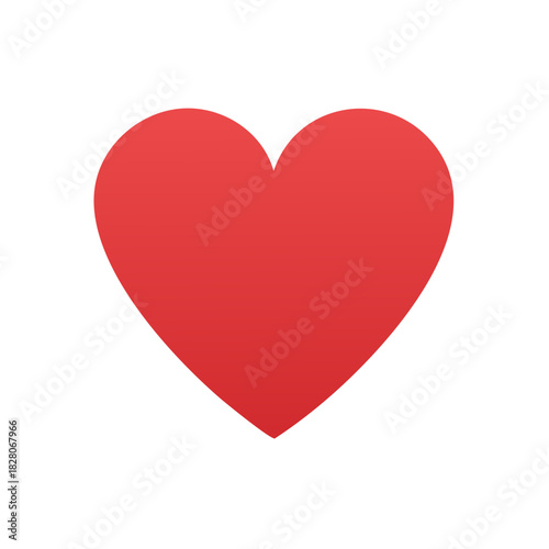 A simple red heart design on a white backdrop conveys universal themes of affection and care