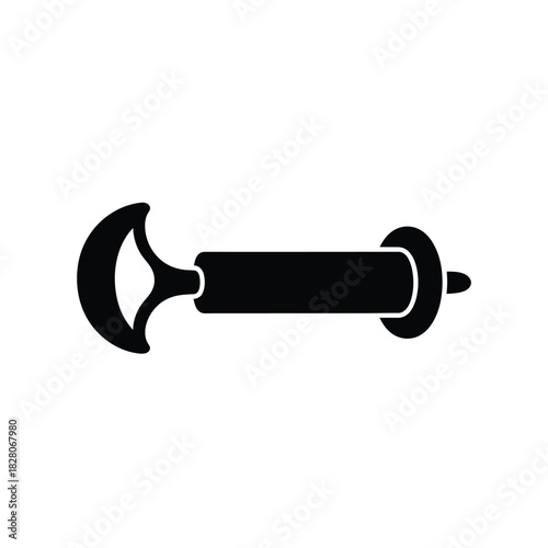 Black silhouette of a facial roller tool beauty massage