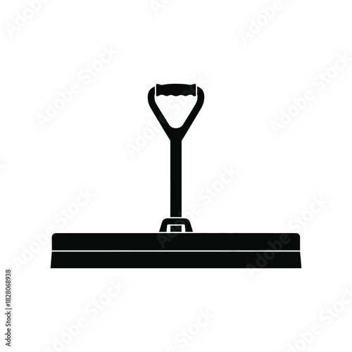 Black silhouette of a floor squeegee tool cleaning