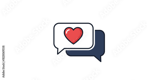 Heart in chat bubble icon for social media and messaging apps