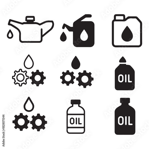 Oil & Lubrication Minimal Monochrome Maintenance Set