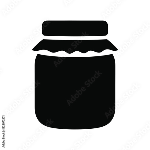 Black silhouette of a jar with lid container