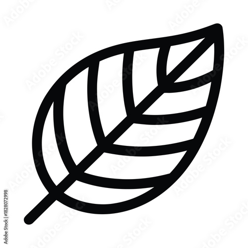 Simple leaf icon minimalist vector illustration Isolated on transparent background, png for nature and ecology concepts