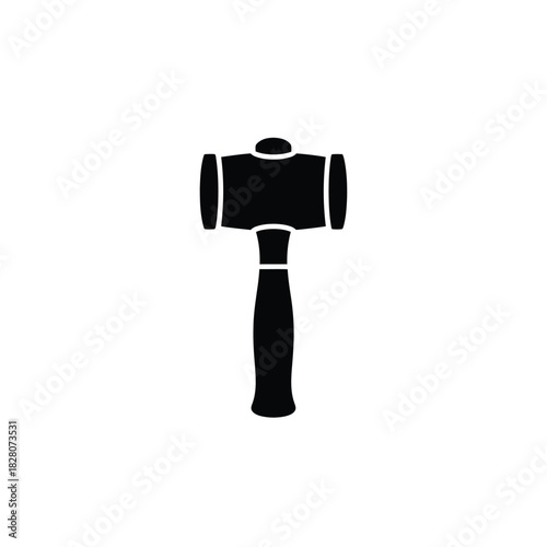 Black silhouette of a mallet on white background hammer
