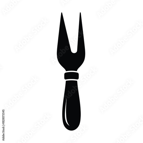 Black silhouette of a meat carving fork kitchen utensil