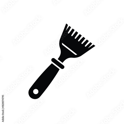 Black silhouette of a paint scraper tool vector
