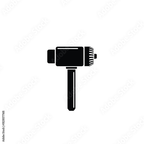 Black silhouette of a rubber mallet on white background