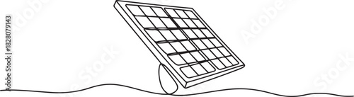 Continuous one line drawing of solar panel. Single line drawing illustration of renewable energy solar panel. one line Icon drawing