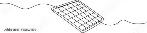 Continuous one line drawing of solar panel. Single line drawing illustration of renewable energy solar panel. one line Icon drawing