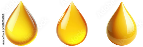 Yellowish droplet on white background. Oil drop or similar thing.
