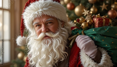 Santa Claus with gift sack