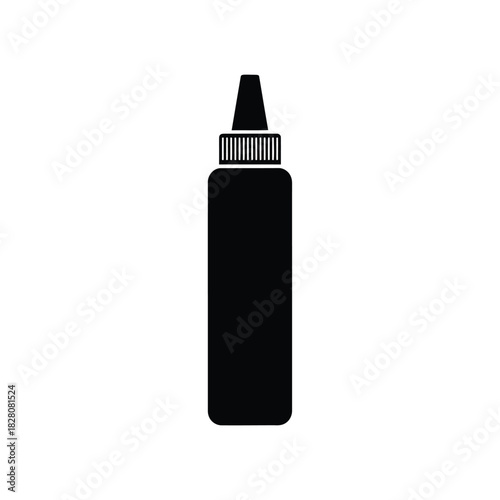 Black silhouette of a squeeze bottle with cap vector