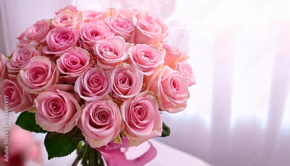 Obraz premium Beautiful Pink Roses Bouquet