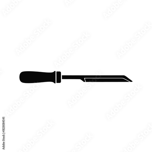 Black silhouette of a wood rasp tool woodworking carving