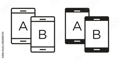 A B testing icon line illustration background. icon concept vector